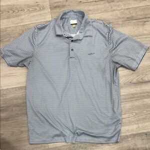 Greg Norman Collection Striped Polo in Blue and White